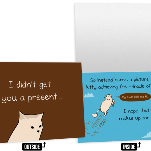 NSFW Kitty Flight - Birthday Greeting Card