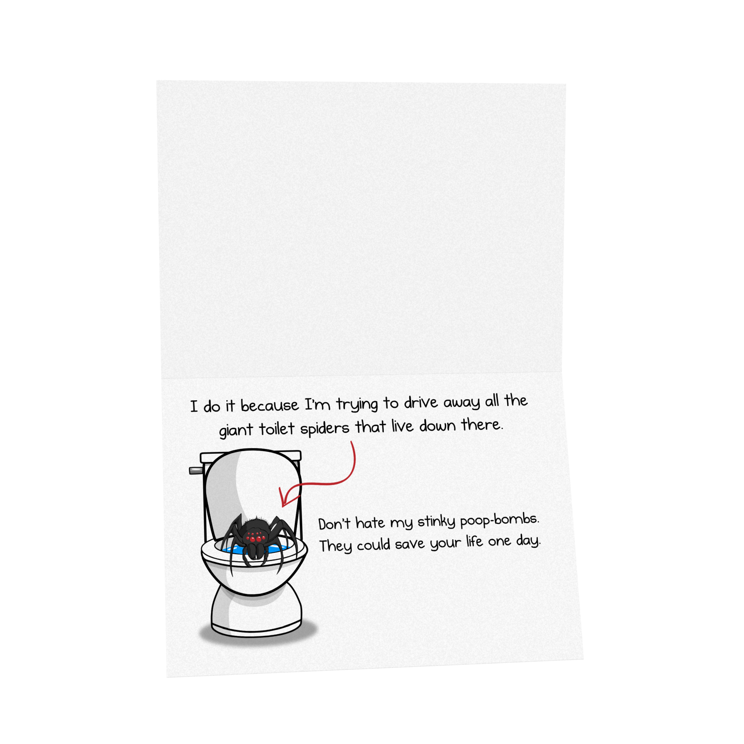 NSFW Toilet Spider - Love & Friendship Greeting Card - Image 3